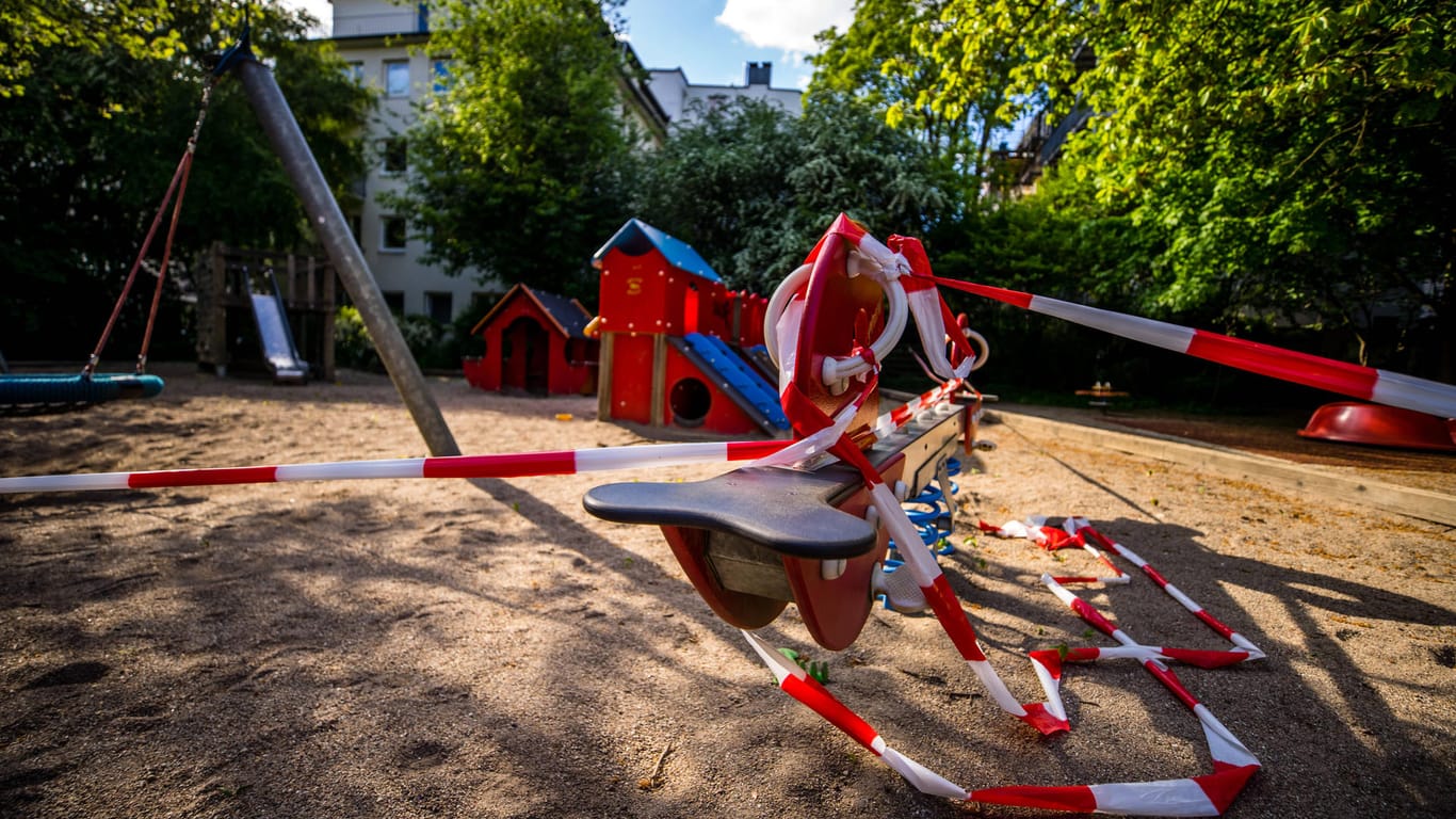 Lockdown auf einem Hamburger Spielplatz: "nicht allein ursächlich für den Rückgang". (Symbolfoto)