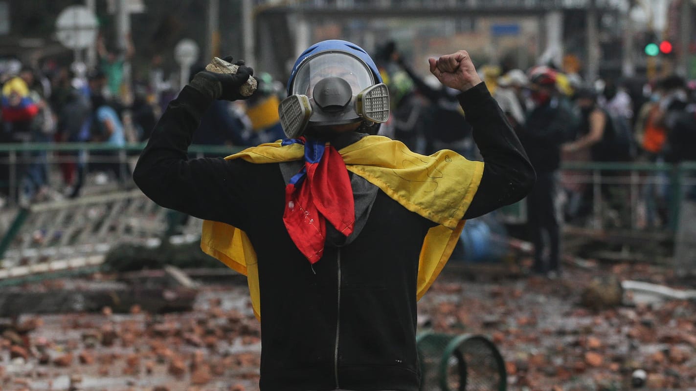 Protest gegen die Regierung in Bogota: Eine Steuerreform hatte die Menschen im ganzen Land verärgert.