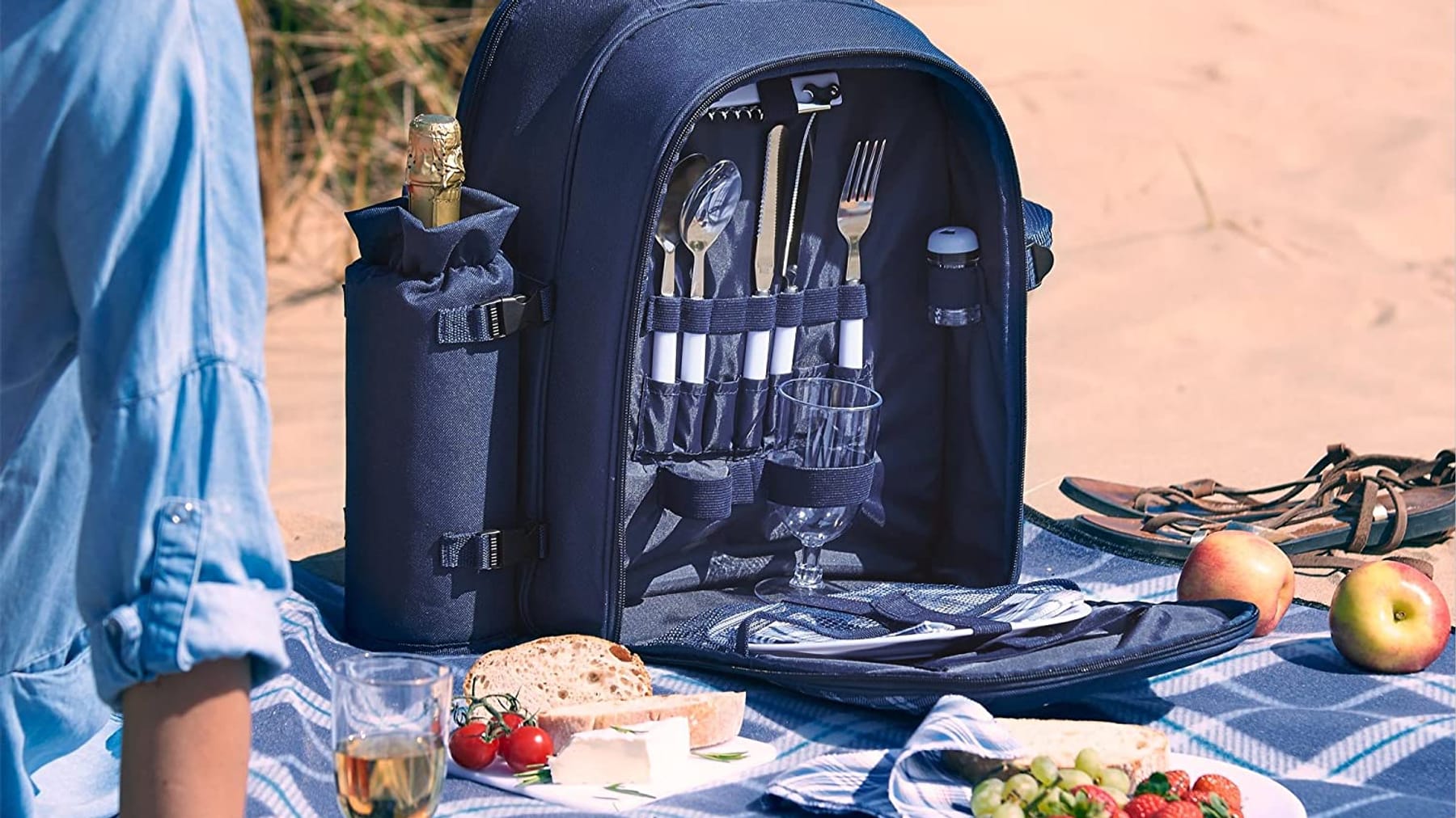 Kühltasche HIT Picknick Rucksack mit Zubehör für 2 Personen 