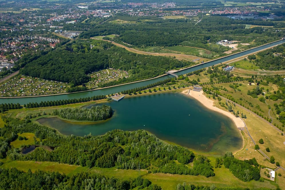 Der Datteln-Hamm-Kanal in Lünen: Dort kam ein junger Mann ums Leben.