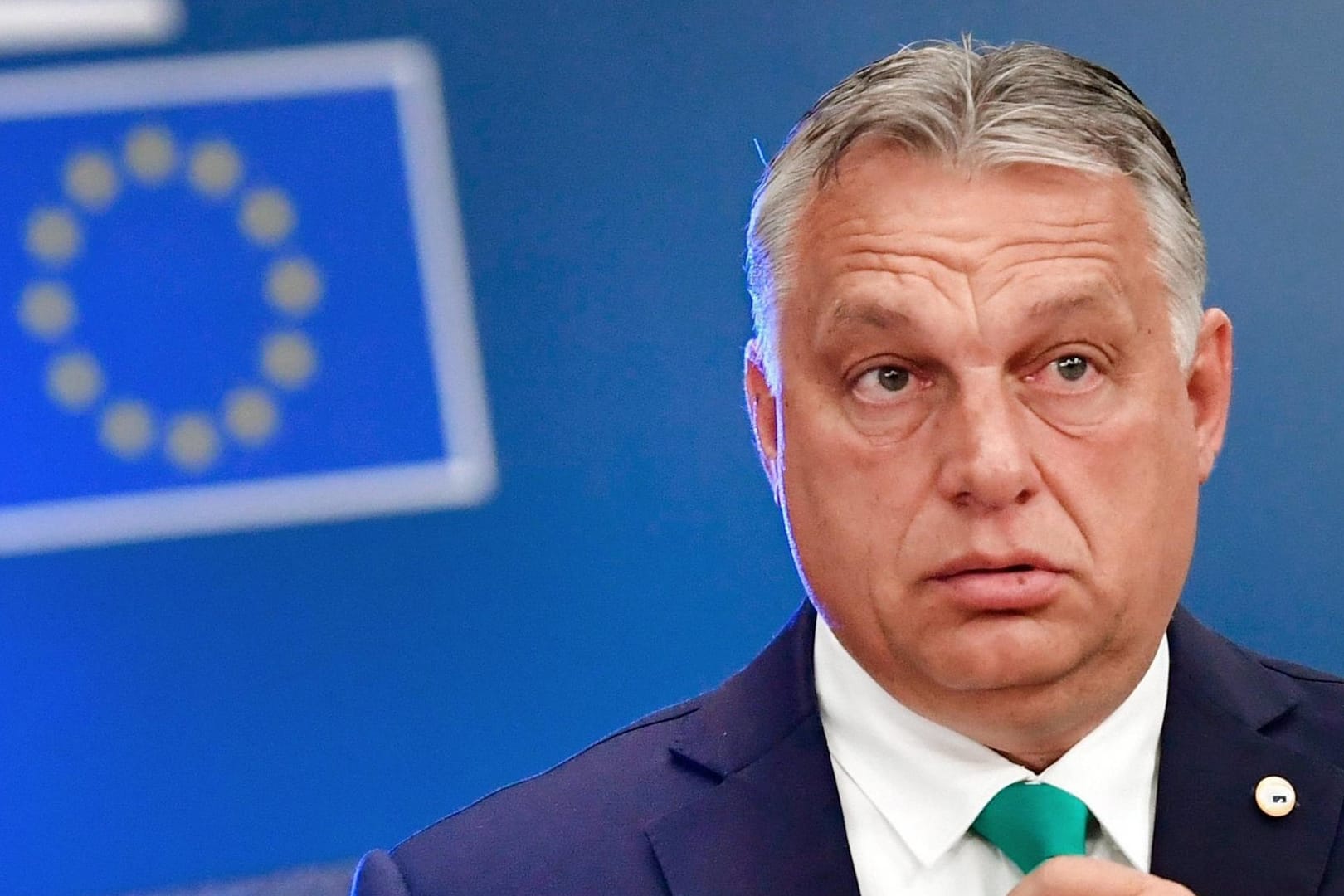 Viktor Orban bei einem Treffen des Europäischen Rates in Brüssel: Ungarns Ministerpräsident ist mit der Klage gegen das Urteil von Verstößen zur Rechtsstaatlichkeit seines Landes vor dem EuGH gescheitert (Archiv).