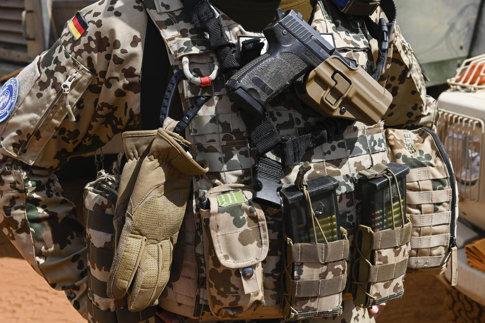 Deutscher Soldat in Gao, Mali (zum Schutz ihrer Leute erlaubt die Bundeswehr keine Fotos von Gesichtern).