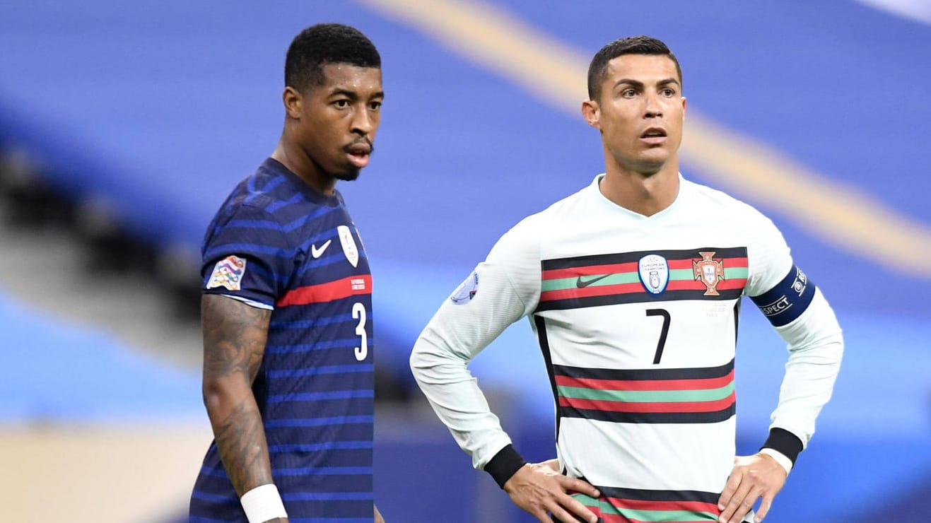 Werden auch in der EM-Gruppenphase den ein oder anderen Zweikampf austragen: Frankreichs Presnel Kimpembe und Portugals Cristiano Ronaldo.