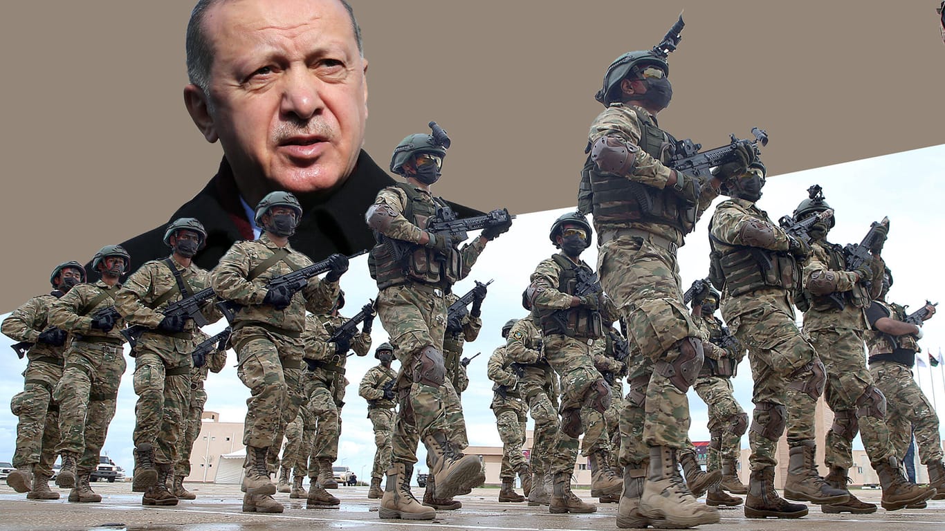 Präsident Erdoğan und Spezialeinheiten in der Türkei (Symbolbild): Die Sicherheitsfirma Sadat stellt auch die türkische Regierung zunehmend vor Probleme.