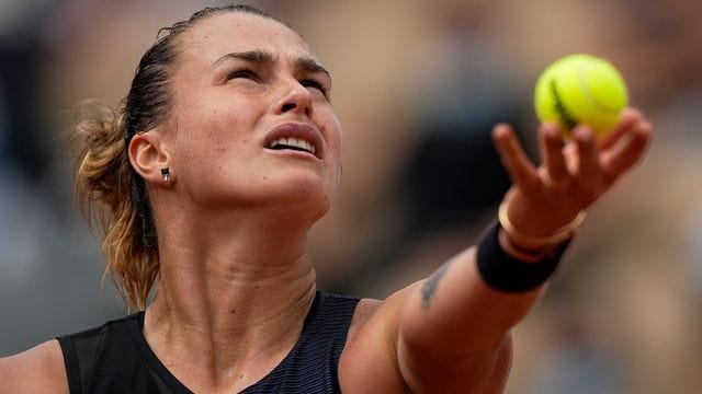 Gelingt der Durchbruch auf einem Grand Slam-Turnier erneut nicht: Aryna Sabalenka. Gelingt der Durchbruch auf einem Grand Slam-Turnier erneut nicht: Aryna Sabalenka.