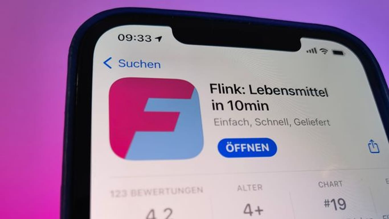 Flink-App (Symbolbild): Rewe beteiligt sich am Berliner Start-up Flink.