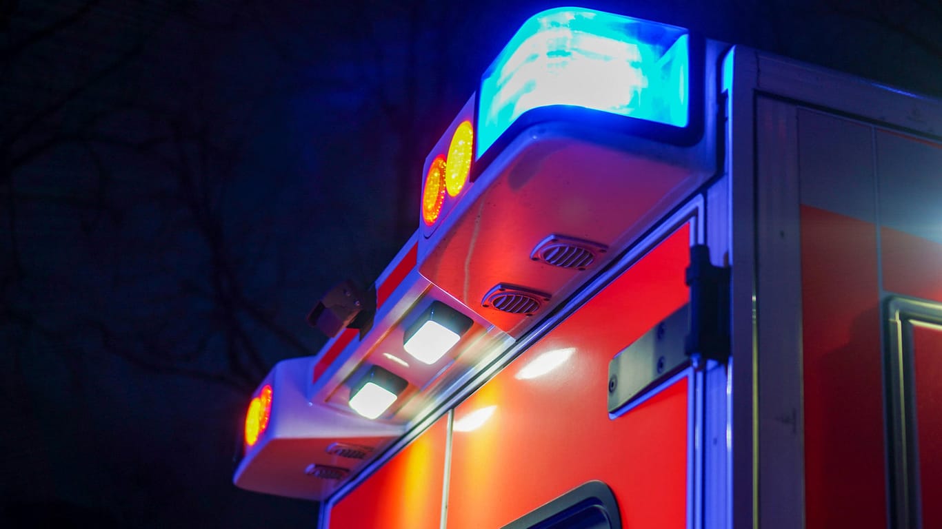Blaulicht eines Rettungswagens: Beide Männer verletzten sich bei dem Unfall schwer (Symbolbild).