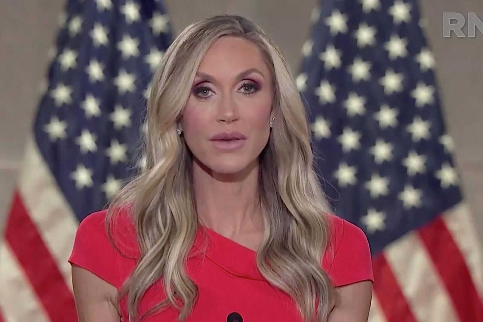 Lara Trump spricht bei einer Wahlkampfveranstaltung in 2021 (Archivbild). Ihr werden politische Ambitionen nachgesagt.