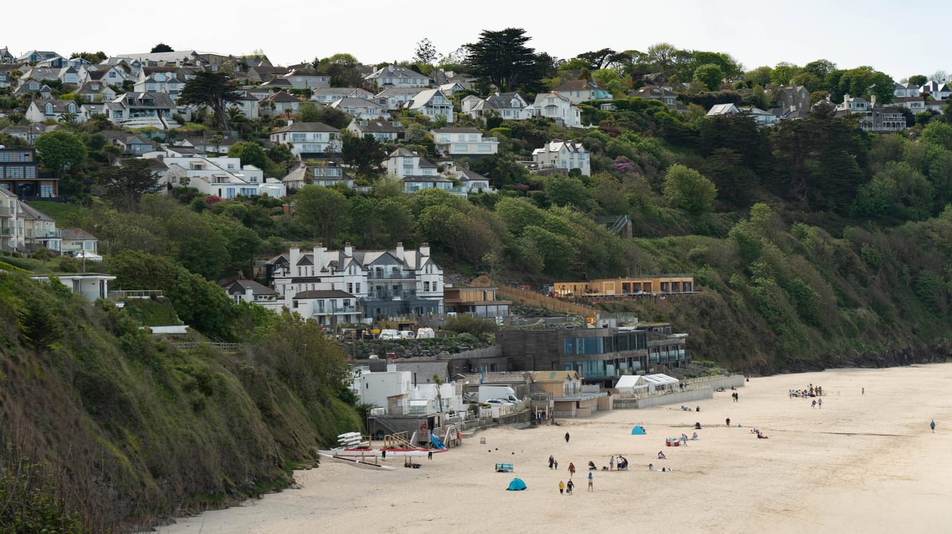 Carbis Bay an der Küste von Cornwall: Die Hotellerie bereitet sich auf den G7-Gipfel vor.