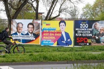 Wahlplakate der CDU, SPD und FDP in Sachsen-Anhalt: Eine sogenannte Deutschland-Koalition aus diesen Parteien sei für Justizministerin Anne-Marie Keding (CDU) "die natürliche Koalition".