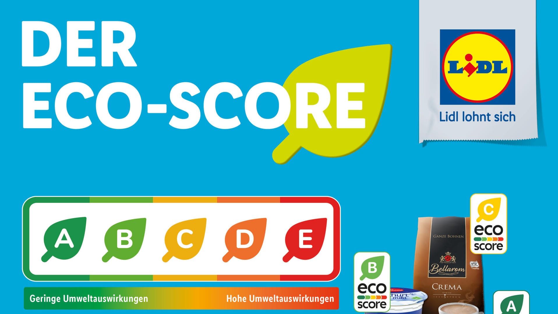 Der neue Eco Score von Lidl: Die Kennzeichnung soll helfen, zu erkennen, welche Produkte nachhaltiger sind. Der neue Eco Score von Lidl: Die Kennzeichnung soll helfen, zu erkennen, welche Produkte nachhaltiger sind.