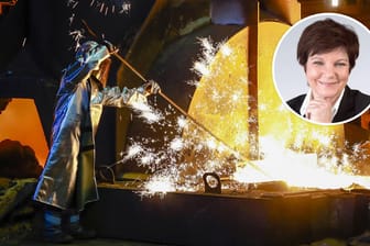 Ein Arbeiter bei ThyssenKrupp: Stahlkocher sorgen für extrem hohe CO2-Emissionen.