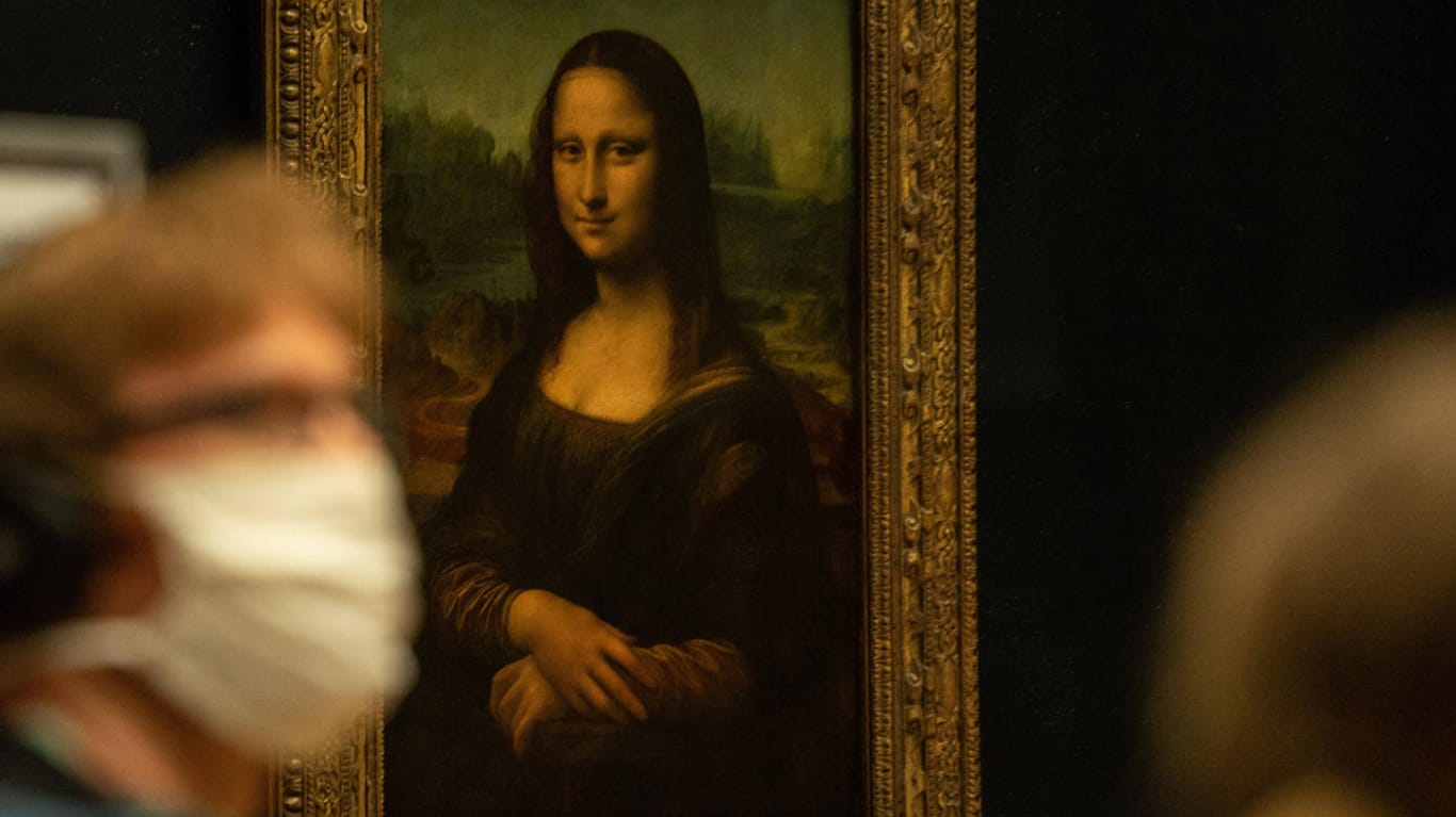 Die echte Mona Lisa im Pariser Louvre: Der Italiener Vincenzo Perugia stahl das Bild 1911.