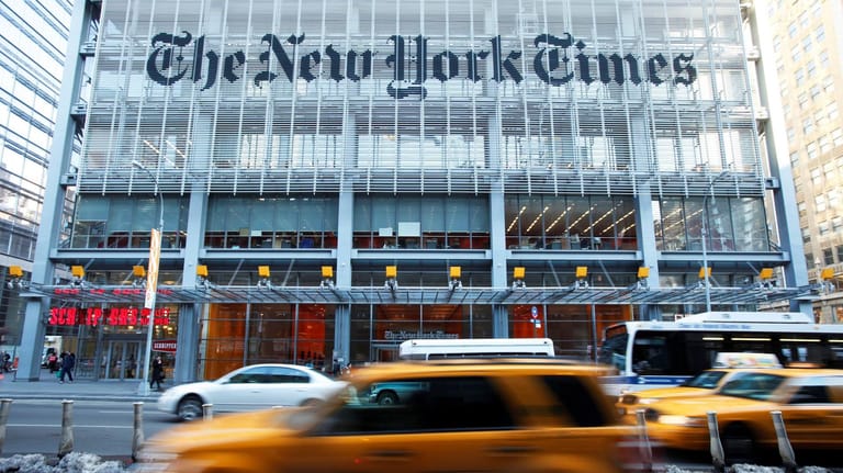 Der Hauptsitz der "New York Times": Viele Seiten waren nicht erreichbar.