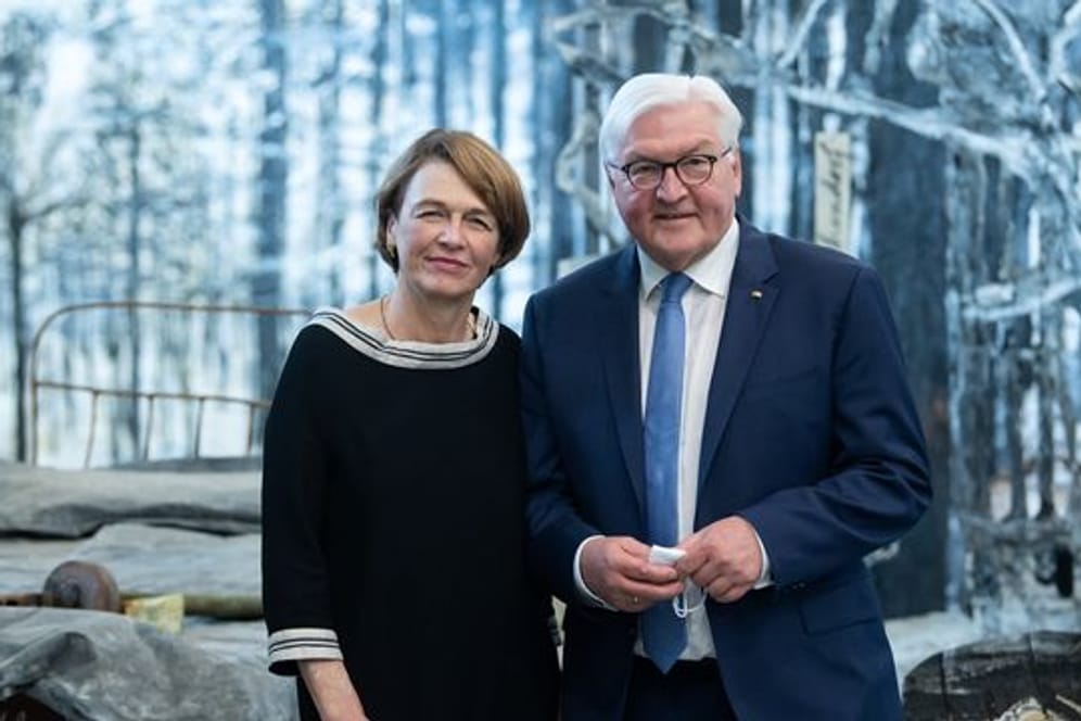 Bundespräsident Frank-Walter Steinmeier und seine Frau Elke Büdenbender bei der Eröffnung der Schau "Diversity United".