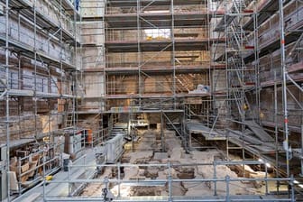 In der Kirche St. Johannis in Mainz befindet sich ein Gerüst