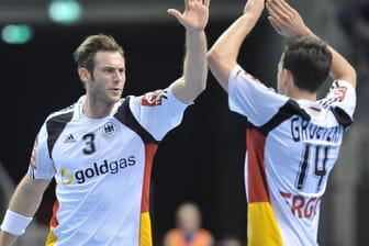 Deutsche Handballer unter sich: Uwe Gensheimer und Patrick Grötzki (r.).
