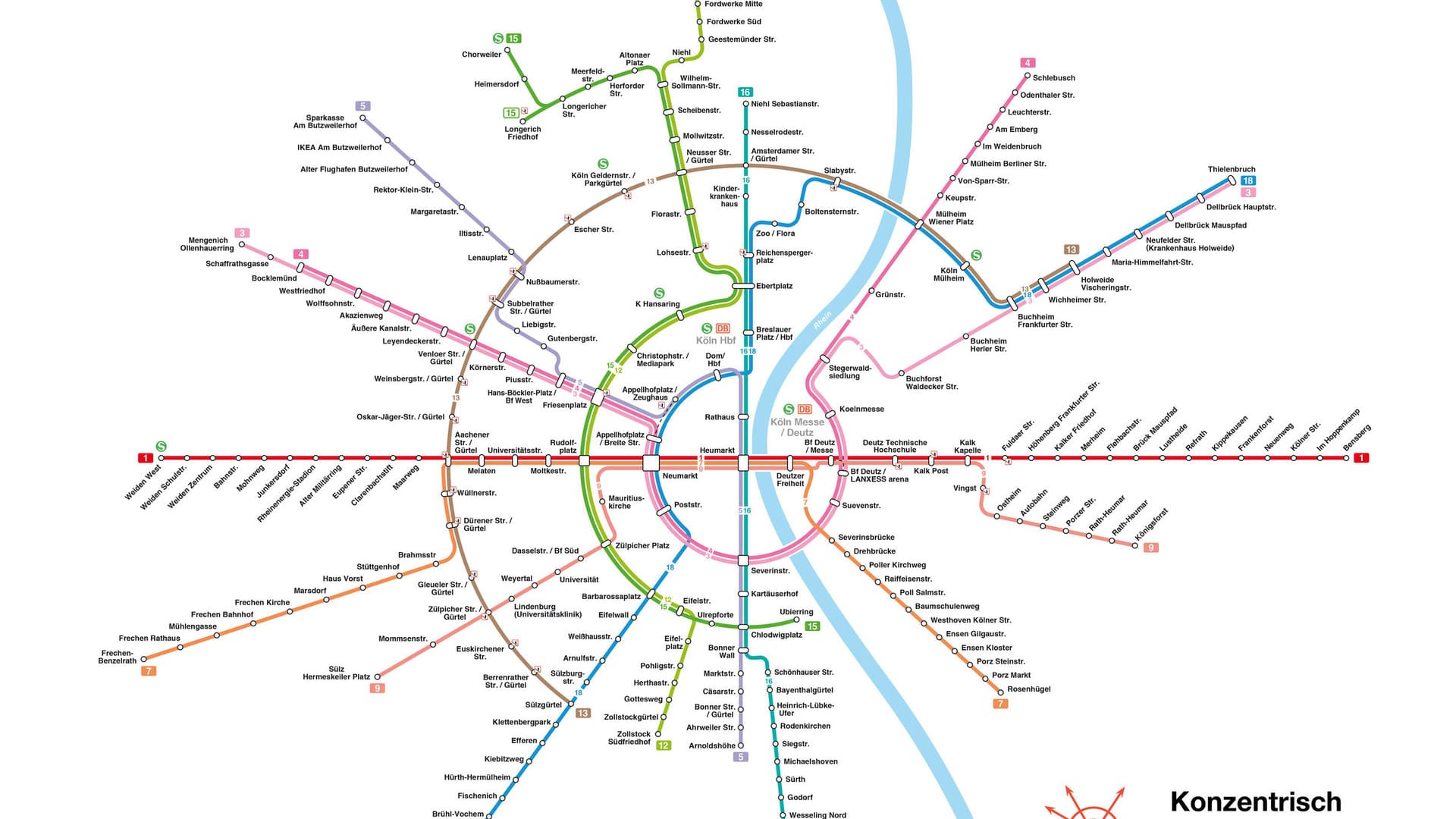 Der konzentrische Linienplan: In runder Form soll dieser für mehr Übersicht sorgen.