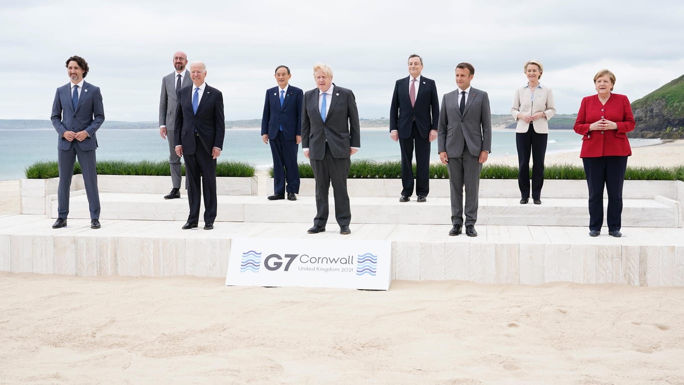 Schön, dass ihr alle da seid: Erstmals seit zwei Jahren kommen die Staats- und Regierungschefs der G7 wieder persönlich zusammen.