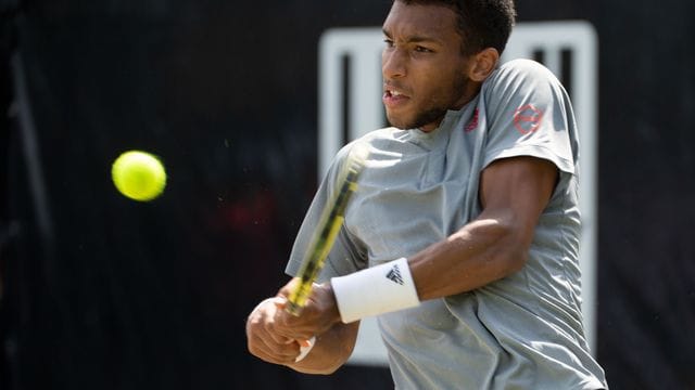 Beim ATP-Turnier in Stuttgart noch ohne Satzverlust: Felix Auger-Aliassime aus Kanada. Beim ATP-Turnier in Stuttgart noch ohne Satzverlust: Felix Auger-Aliassime aus Kanada.
