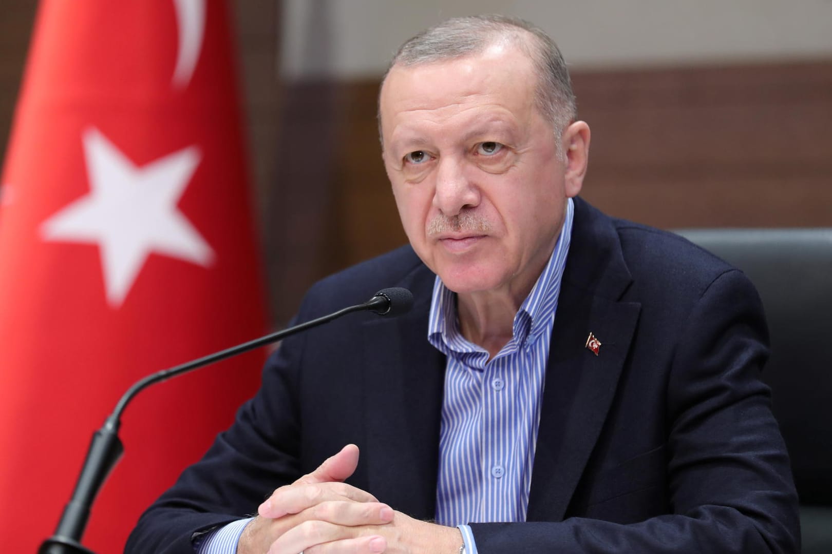 Der türkische Präsident Erdogan: Erst attestierte er Biden "blutige Hände" im Nahostkonflikt, später nannte er ihn seinen "Freund".