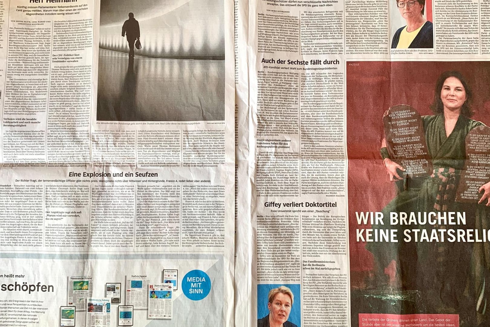 Die "Süddeutsche Zeitung" ließ sich die Kampagne gegen Annalena Baerbock versilbern.