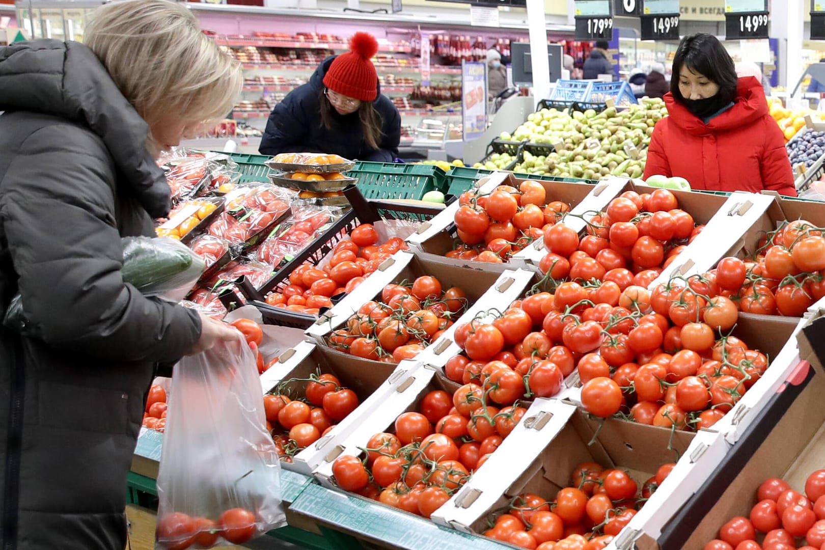 Tomaten im Supermarkt (Symbolbild): Wegen hoher Nachfrage aus dem Ausland steigen die Preise hier deutlich.egen werden deutliche Preissenkungen spürbar.