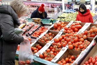 Tomaten im Supermarkt (Symbolbild): Wegen hoher Nachfrage aus dem Ausland steigen die Preise hier deutlich.egen werden deutliche Preissenkungen spürbar.