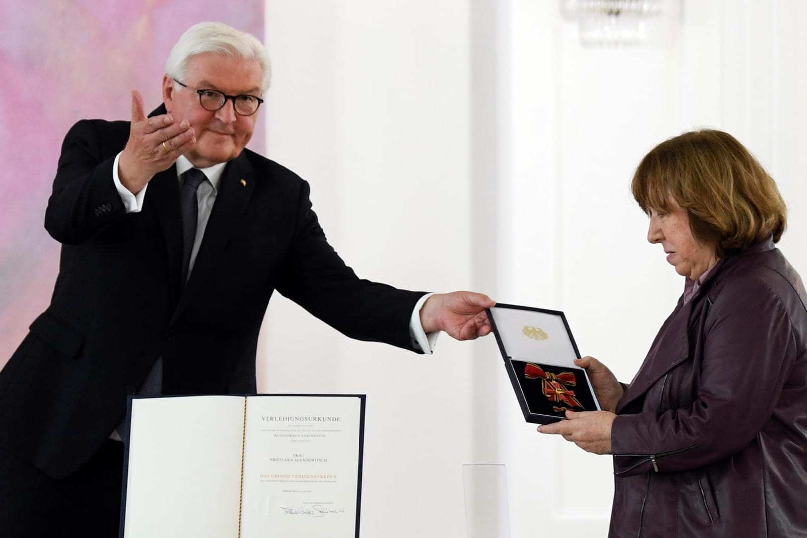 Bundespräsident Frank-Walter Steinmeier: Über Belarus habe Deutschland im vergangenen Jahr "mehr gelernt, als wir je zuvor wussten".