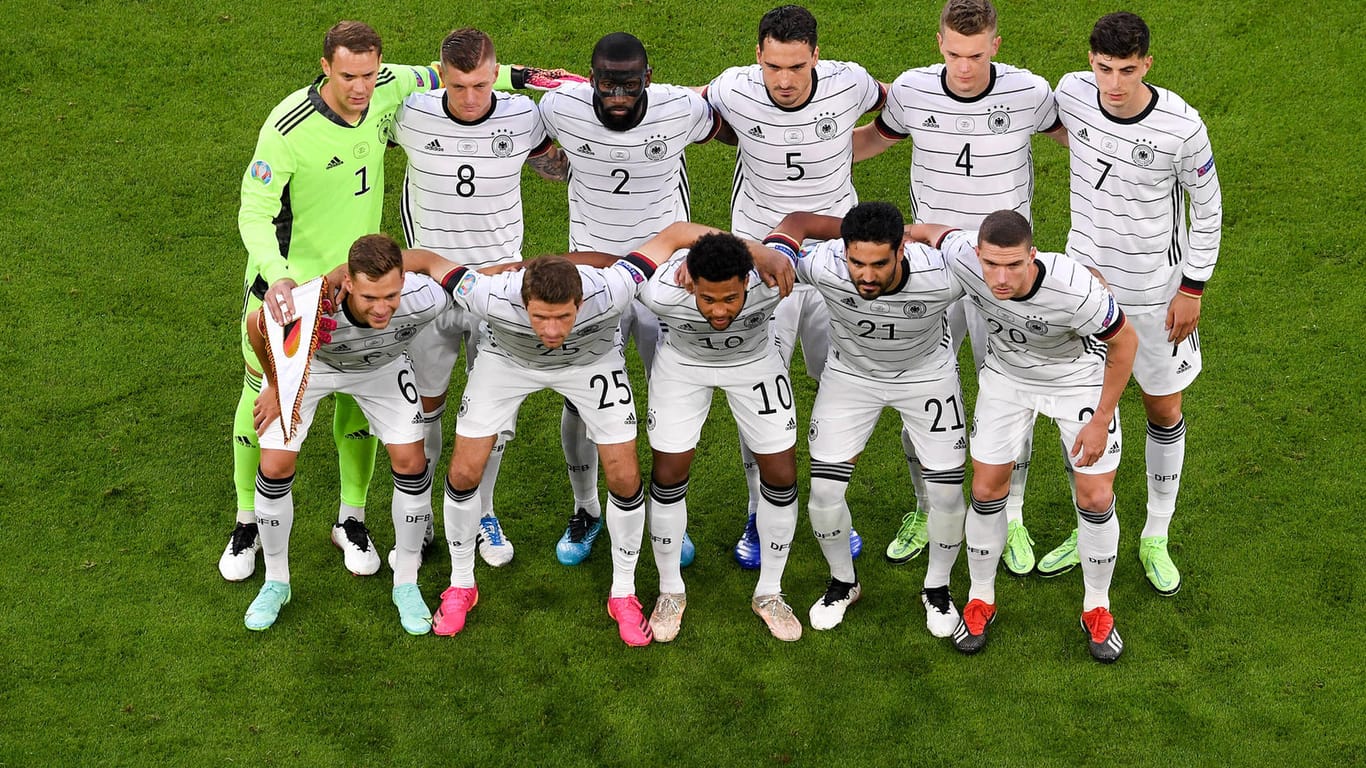 Das deutsche Team vor dem Anpfiff gegen Frankreich: Nur ein DFB-Akteur erreichte Normalform.