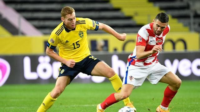 Ist zurück bei Schwedens Nationalteam: Dejan Kulusevski (l).