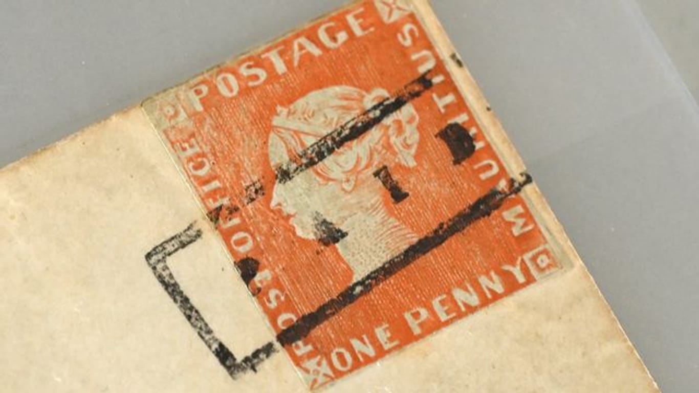 Die Briefmarke "Rote Mauritius": Das Exemplar soll versteigert werden.