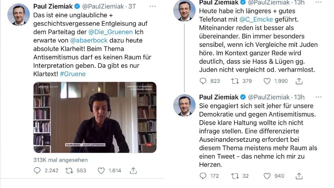 CDU-Generalsekretär Paul Ziemiak wetterte erst gegen Frau Emcke und ruderte dann zurück.