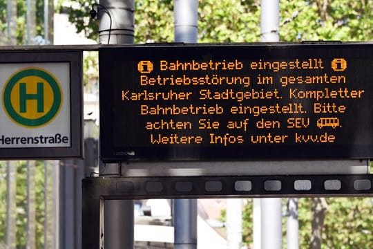 Straßenbahnhaltestelle in Karlsruhe