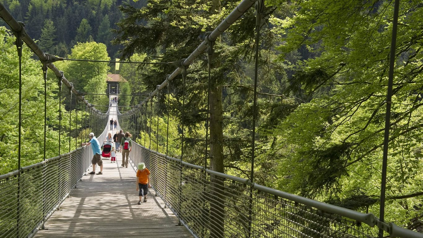 Steinwasen Park: Die Hängebrücke ist 218 Meter lang.