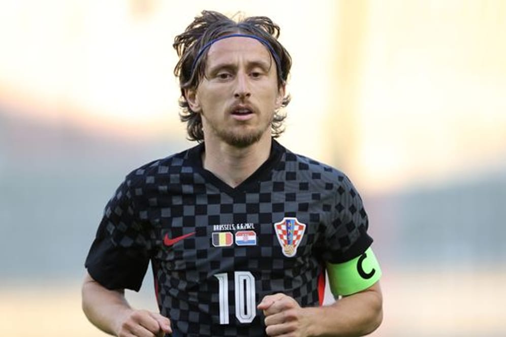 Kroatiens Kapitän Luka Modric in Aktion.