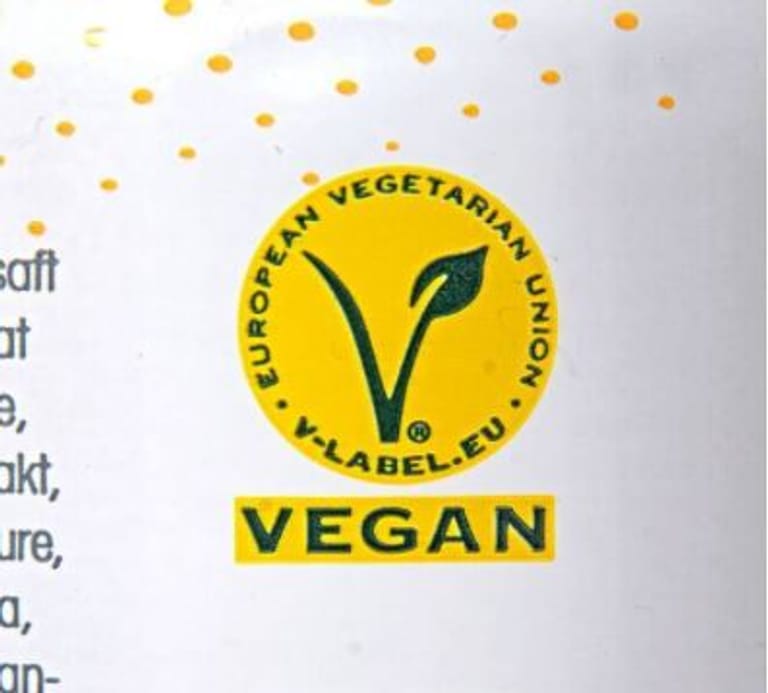 V-Label: Das Zeichen bestätigt, dass Vegetarier oder Veganer das Produkt bedenkenlos verzehren können.