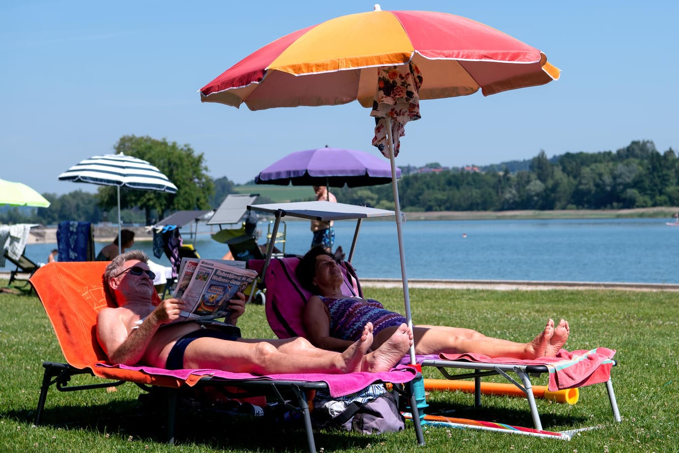 Waging am See in Bayern: Eine Hitzewelle hat Deutschland erreicht.