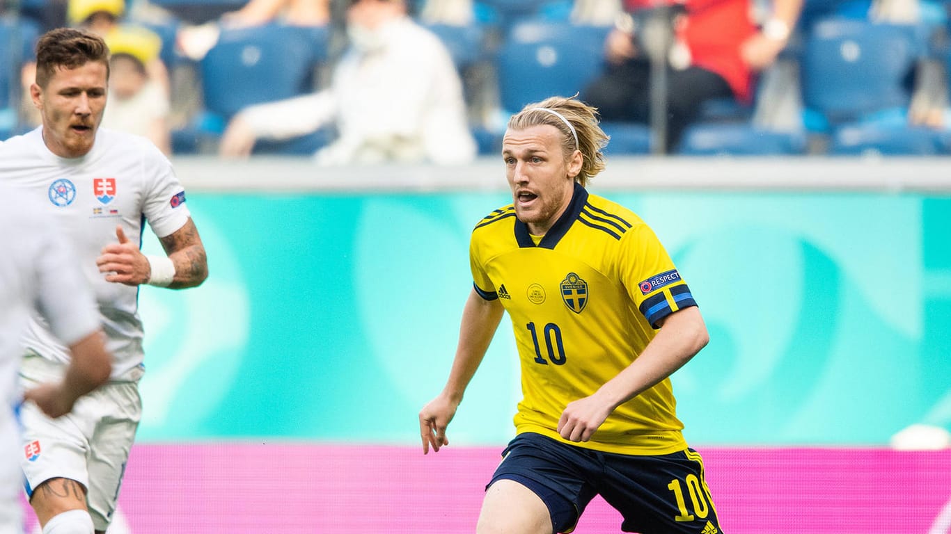 Emil Forsberg: Der Leipzig-Profi erzielte das entscheidende Tor für Schweden gegen die Slowakei.