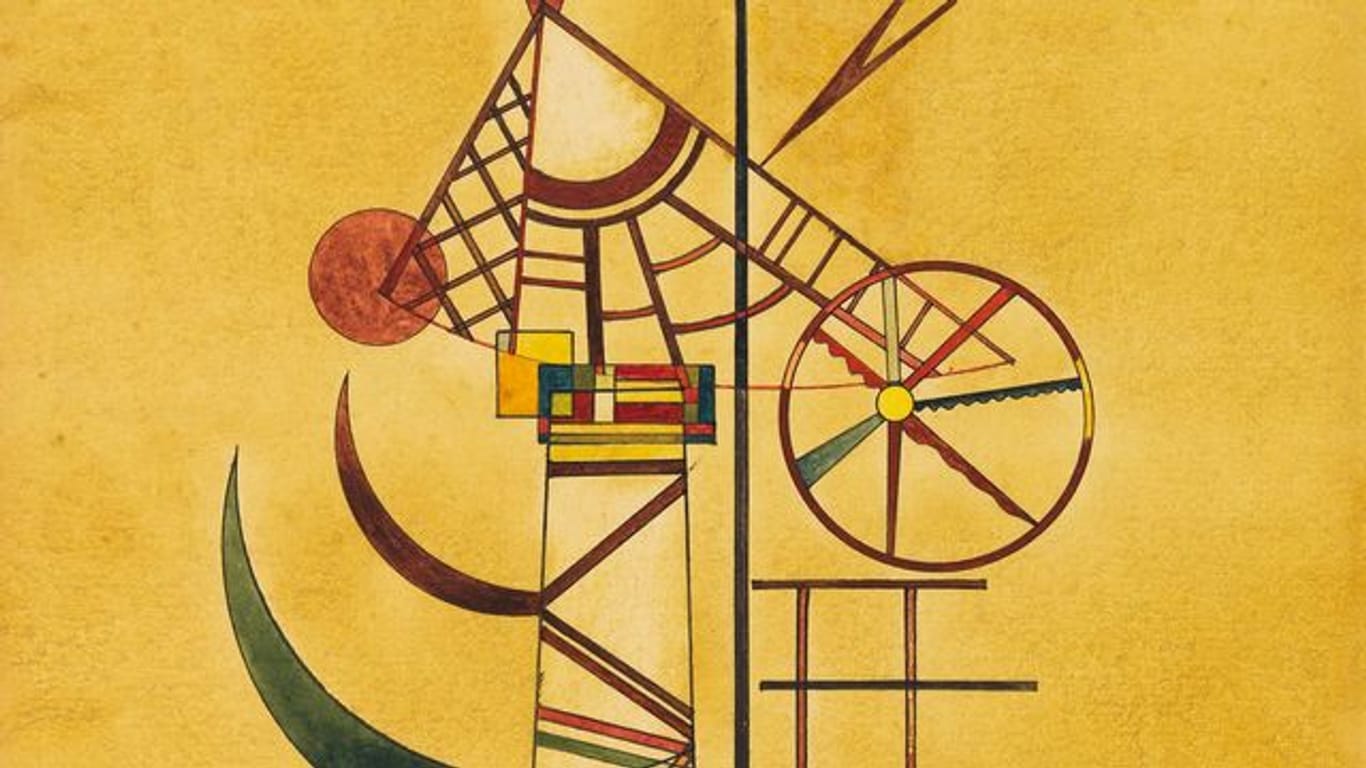 Das Kunstwerk "Gebogene Spitzen" des russischen Malers Wassily Kandinsky (undatiert). Für 1.250.000 Euro ging es an einen Sammler aus dem Raum Berlin.