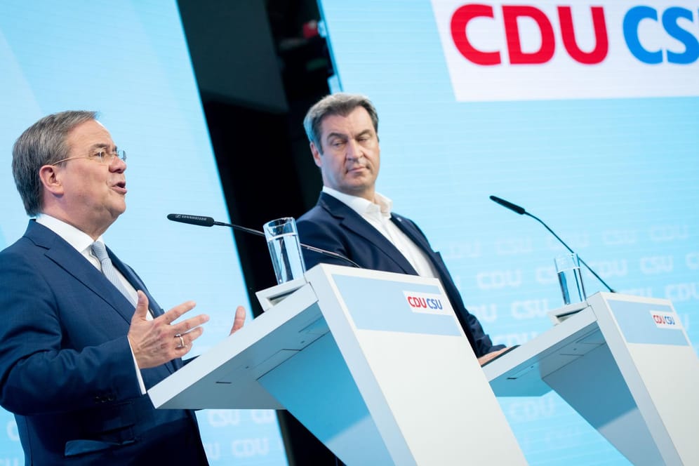 Armin Laschet (li.) und Markus Söder: Die Union hat ihr Programm zur Bundestagswahl vorgestellt.