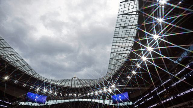 Noch Finalort der Fußball-EM 2021: Das Wembley-Stadion in London. Noch Finalort der Fußball-EM 2021: Das Wembley-Stadion in London.