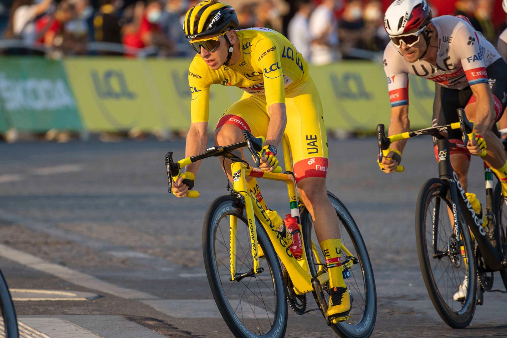 Tadej Pogacar (M.): Der Slowene gewann die Tour de France im Vorjahr.