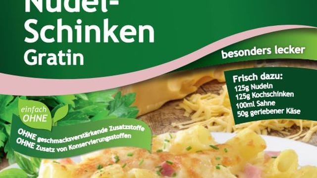 Der Schweizer Hersteller Haco ruft das Produkt "Kania Fix Nudel-Schinken Gratin" zurück.