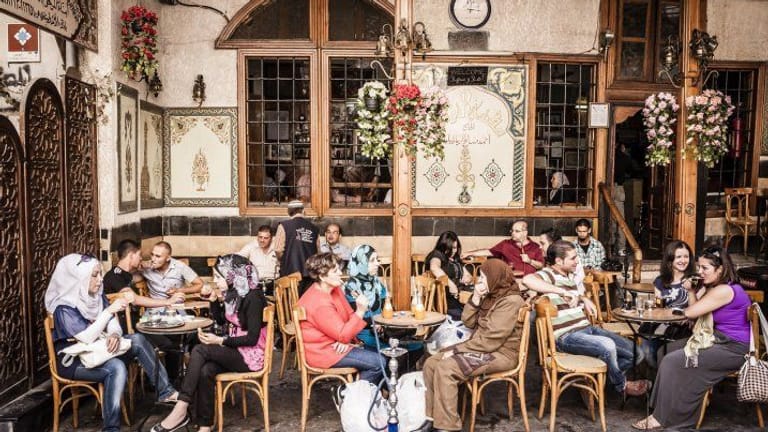 Das Café "Naufara" in der Altstadt von Damaskus ist ein beliebter Treffpunkt.