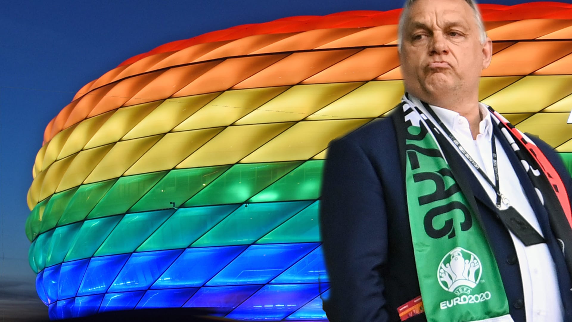 Münchens Allianz Arena und Viktor Orbán: Die bayerische Landeshauptstadt wollte ein Zeichen für Toleranz setzen.