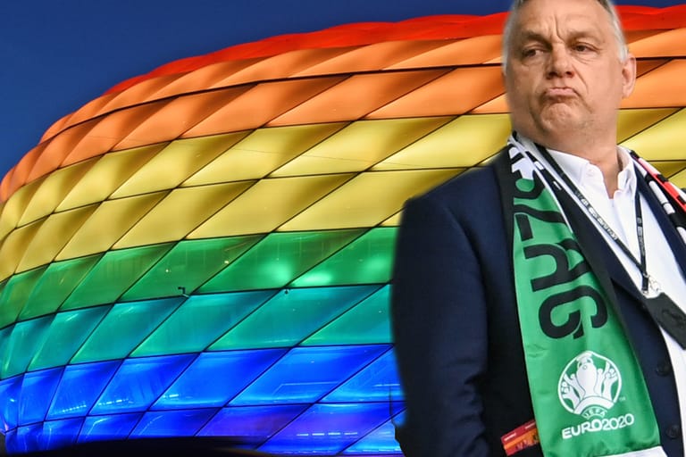 Münchens Allianz Arena und Viktor Orbán: Die bayerische Landeshauptstadt wollte ein Zeichen für Toleranz setzen.