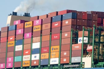 Ein Containerschiff erreicht den Hamburger Hafen (Symbolbild): Die Schiffe sollen per landstrom versorgt werden.