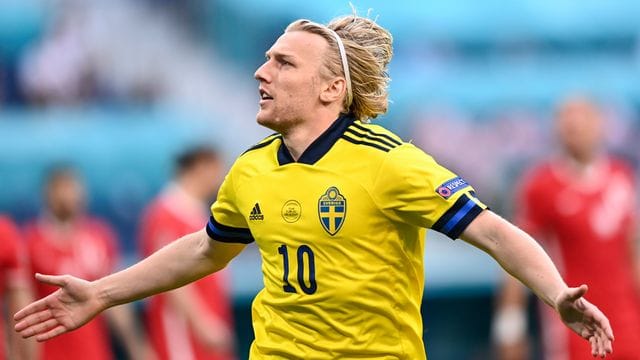 Schwedens Emil Forsberg bejubelt ein Tor.