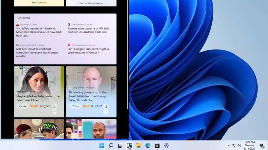 Widgets in Windows 11: Die Funktion soll Livekacheln ersetzen.